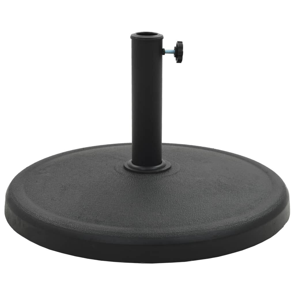 vidaXL Parasol Base Round Polyresin 19 kg Black