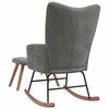 vidaXL Rocking Chair with a Stool Dark Grey Velvet
