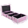 vidaXL Make-up Case 37x24x40 cm Pink Aluminium