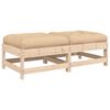 vidaXL Garden Footstools with Cushions 2pcs Solid Wood Pine