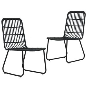 vidaXL Garden Chairs 2 pcs Poly Rattan Black