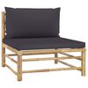 vidaXL 8 Piece Garden Lounge Set with Dark Grey Cushions Bamboo