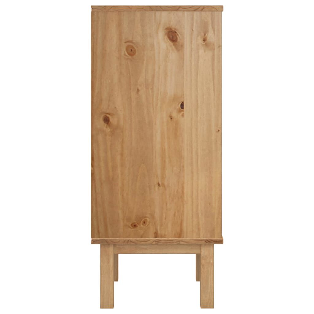 vidaXL Drawer Cabinet OTTA Brown&Grey 76.5x39.5x90cm Solid Wood Pine
