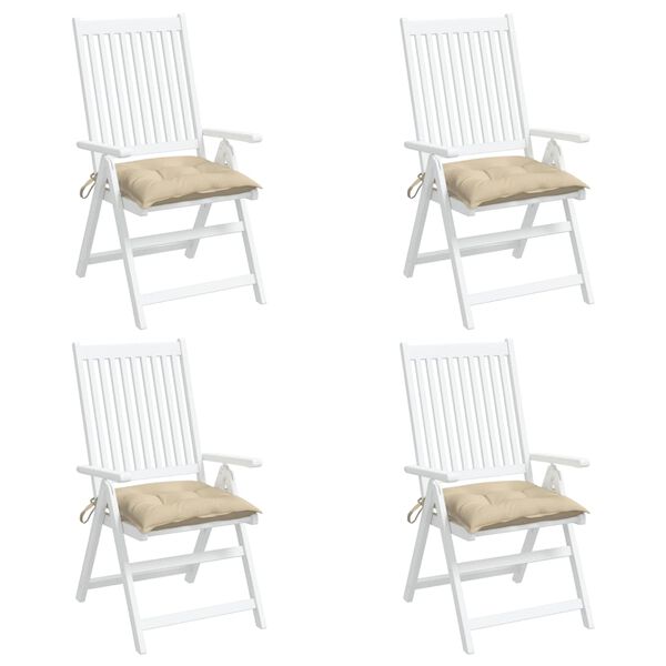 vidaXL Chair Cushions 4 pcs Beige 40x40x7 cm Oxford Fabric