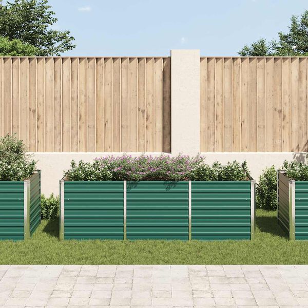 vidaXL Garden Raised Bed Galvanised Steel 240x80x77 cm Green