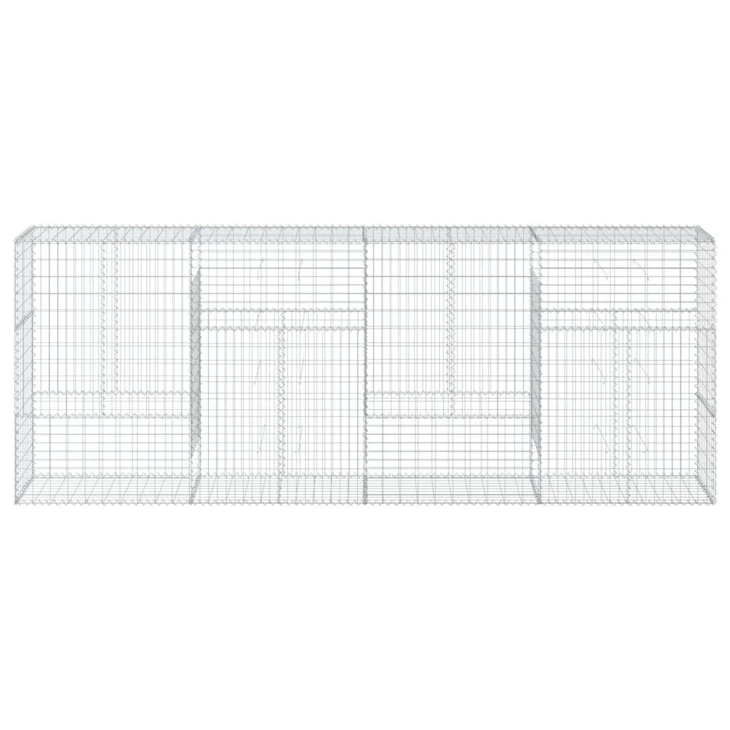 vidaXL Gabion Basket with Cover 400x50x150 cm Galvanised Iron