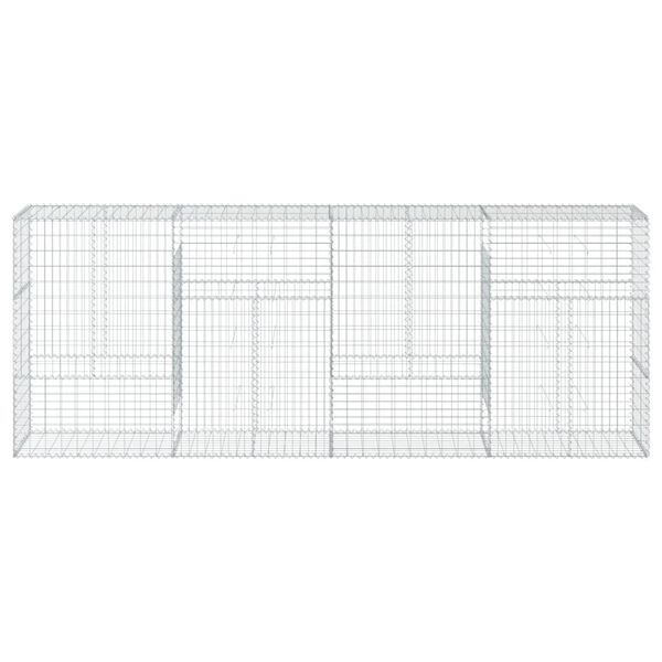 vidaXL Gabion Basket with Cover 400x50x150 cm Galvanised Iron