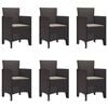 vidaXL Garden Dining Set 7 pcs Brown Polt rattan