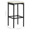 vidaXL 7 Piece Garden Bar Set with Cushions Black