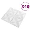 vidaXL 3D Wall Panels 48 pcs 50x50 cm Origami White 12 m²