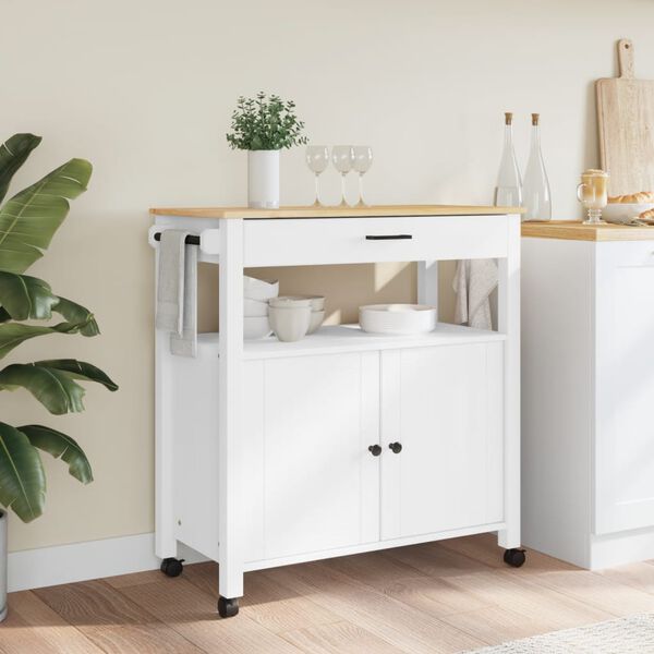vidaXL Kitchen Trolley MONZA 84x40x90 cm Solid Wood Pine