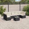 vidaXL 8 Piece Garden Sofa Set with Cushions Black Poly Rattan