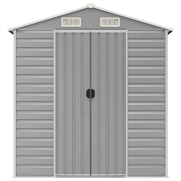 vidaXL Garden Shed Light Grey 191x130x198 cm Galvanised Steel