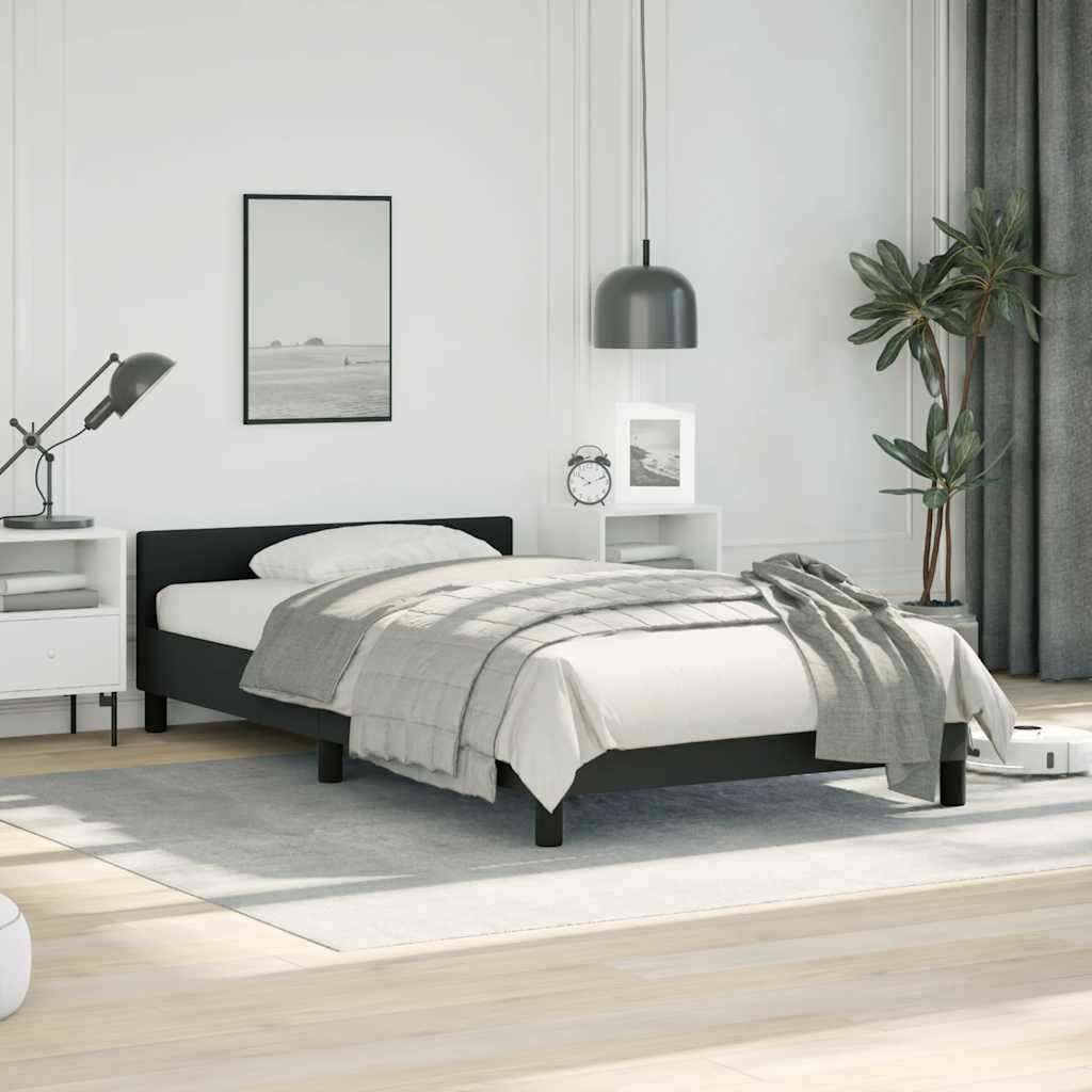 vidaXL Bed Frame without Mattress Black Twin XL Faux Leather