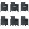 vidaXL Garden Dining Set 7 pcs Anthracite Polt rattan