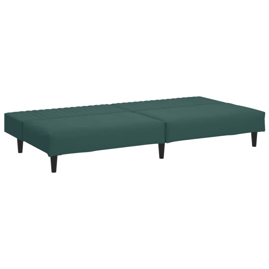 vidaXL 2 Piece Sofa Set Dark Green Velvet