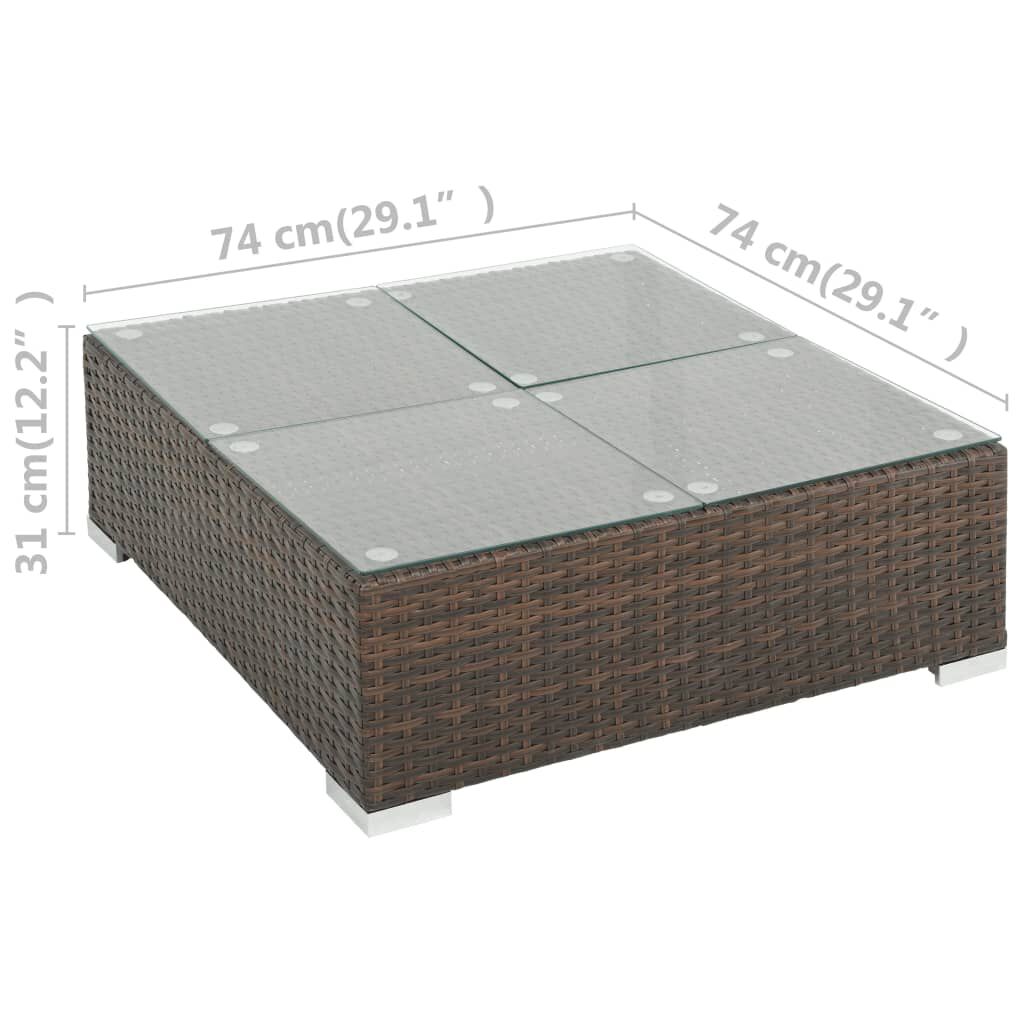 vidaXL 6 Piece Garden Lounge Set with Cushions Poly Rattan Brown