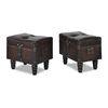 vidaXL Storage Benches 3 pcs Dark Brown Solid Wood Pine&Faux Leather