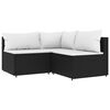 vidaXL 4 Piece Garden Lounge Set with Cushions Black Poly Rattan