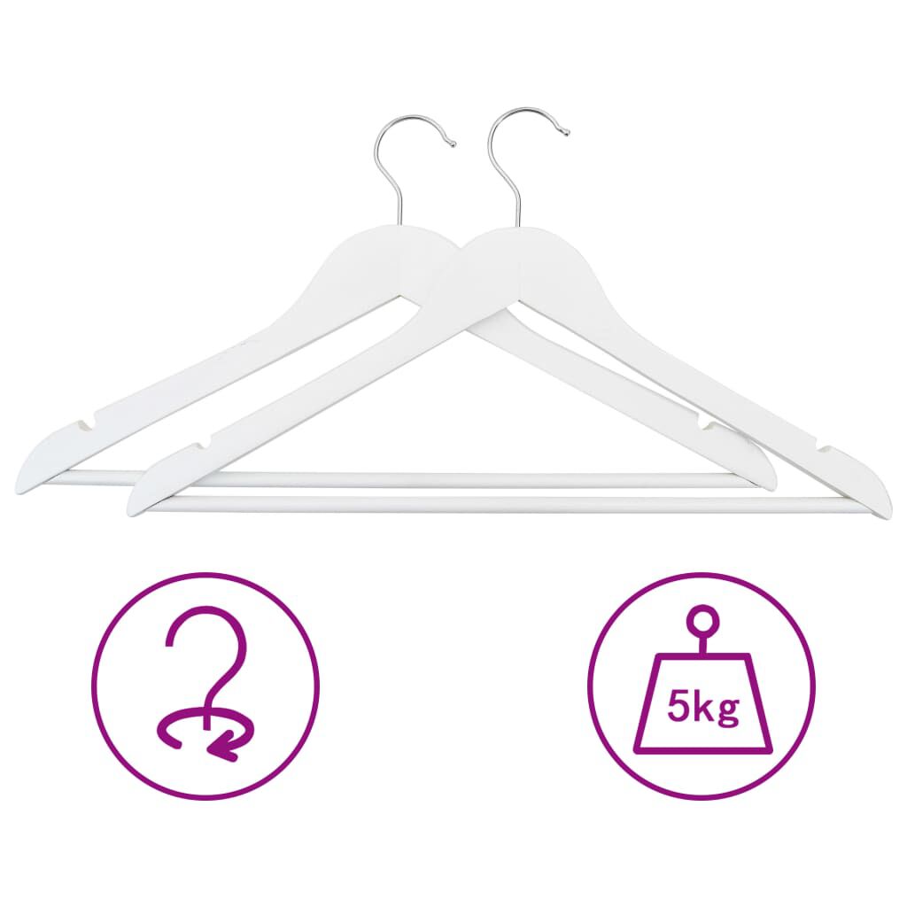 vidaXL 20 pcs Clothes Hanger Set Non-slip White Hardwood