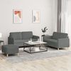 vidaXL 3 Piece Sofa Set with Cushions Dark Grey Fabric