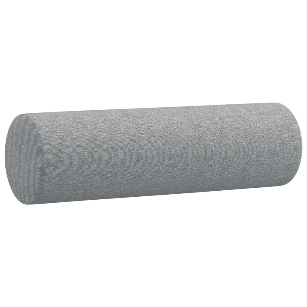 vidaXL Throw Pillows 2 pcs Light Grey Ø15x50 cm Fabric