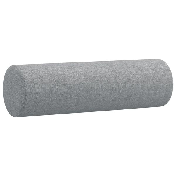 vidaXL Throw Pillows 2 pcs Light Grey Ø15x50 cm Fabric