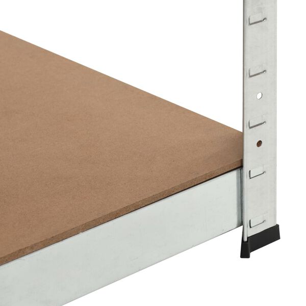 vidaXL Storage Shelf Silver 90x90x180 cm Steel and MDF