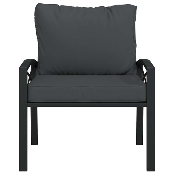 vidaXL Garden Chair with Grey Cushions 68x76x79 cm Steel