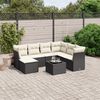 vidaXL 8 Piece Garden Sofa Set with Cushions Black Poly Rattan