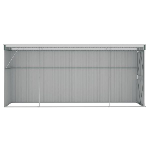 vidaXL Wall-mounted Garden Shed Green 118x382x178 cm Galvanised Steel
