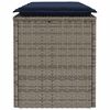 vidaXL Garden Bench with Cushion Grey 110x40x44 cm Poly Rattan