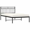 vidaXL Metal Bed Frame without Mattress with Headboard Black 100x200cm