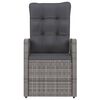 vidaXL 7 Piece Outdoor Dining Set with Cushions Poly Rattan Grey
