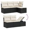 vidaXL 6 Piece Garden Sofa Set with Cushions Black Poly Rattan