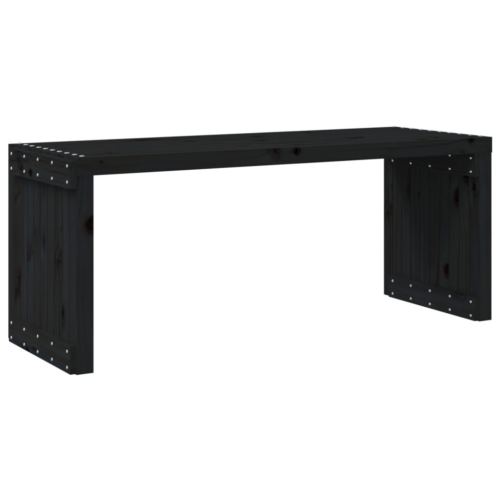 vidaXL Garden Bench Extendable Black 212.5x40.5x45 cm Solid Wood Pine