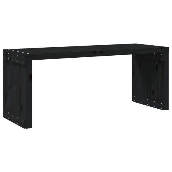 vidaXL Garden Bench Extendable Black 212.5x40.5x45 cm Solid Wood Pine