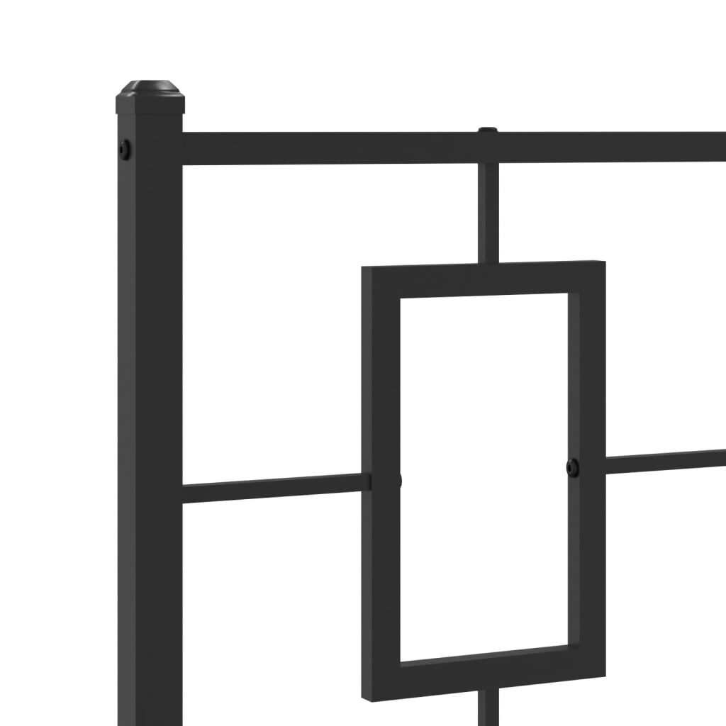vidaXL Metal Bed Frame without Mattress with Footboard Black 100x200cm
