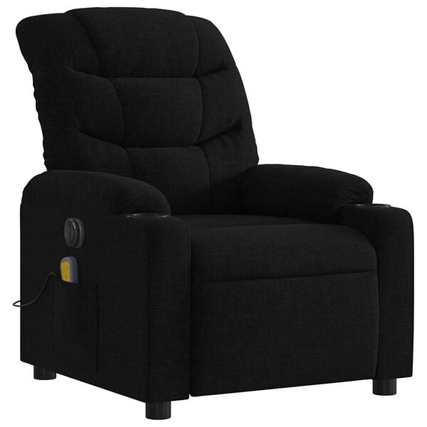 vidaXL Electric Massage Recliner Chair Black Fabric