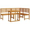 vidaXL Garden Bench Set 3 pcs Brown Solid Acacia Wood