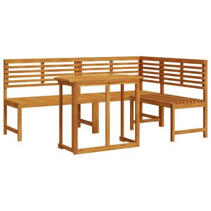 vidaXL Garden Bench Set 3 pcs Brown Solid Acacia Wood