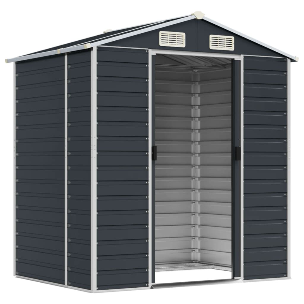 vidaXL Garden Shed Anthracite 191x130x198 cm Galvanised Steel