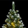 vidaXL Artificial Hinged Christmas Tree 150 LEDs & Flocked Snow 150 cm