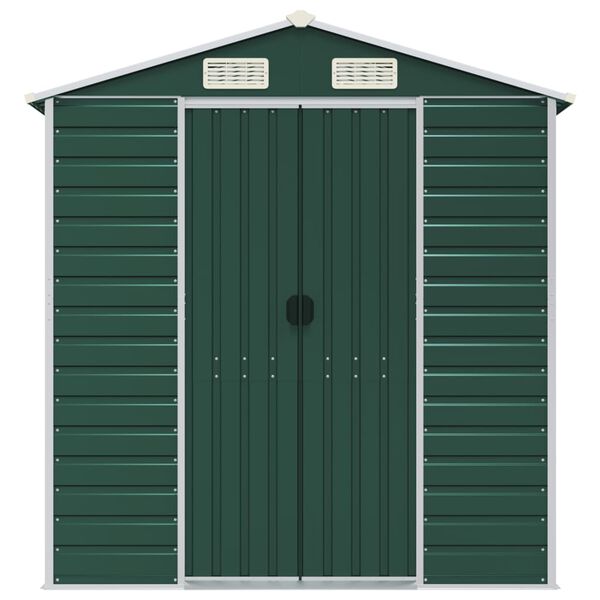 vidaXL Garden Shed Green 191x895x198 cm Galvanised Steel