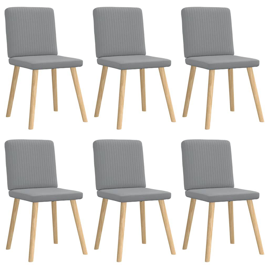 vidaXL Dining Chairs 6 pcs Light Grey Fabric