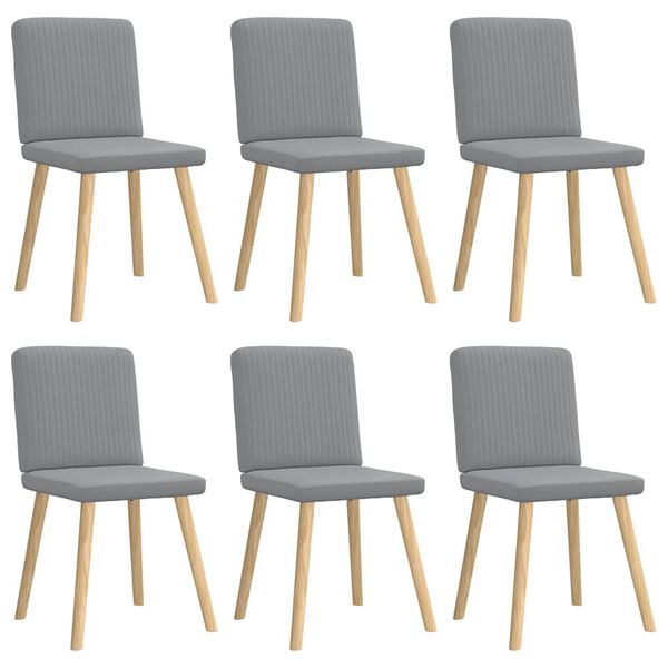 vidaXL Dining Chairs 6 pcs Light Grey Fabric