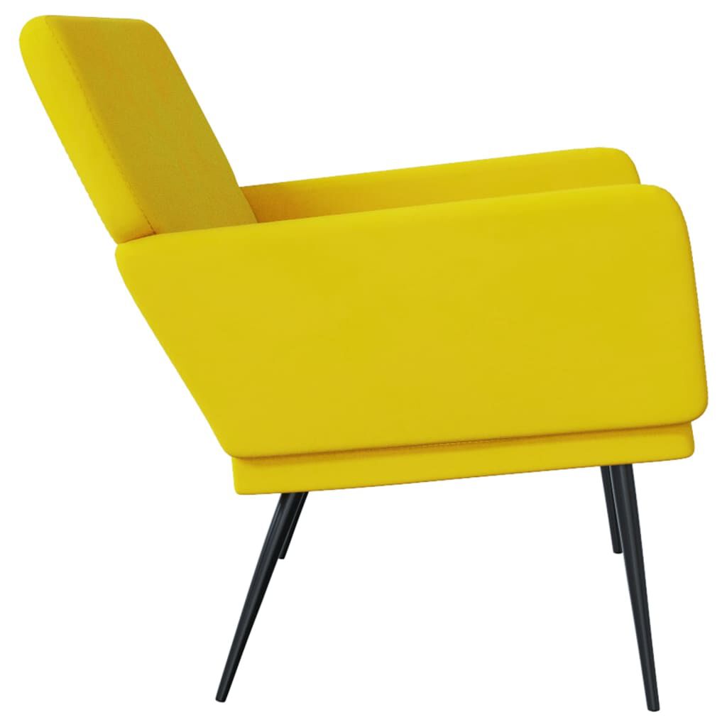 vidaXL Bench Yellow 108x79x79 cm Velvet