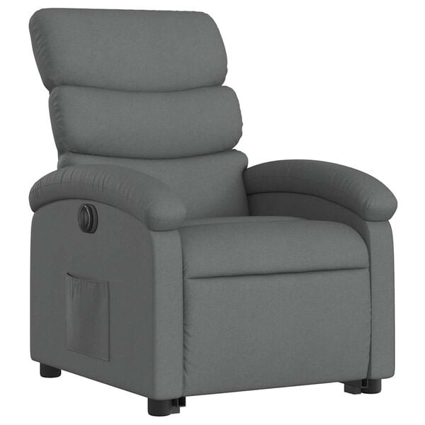 vidaXL Electric Stand up Recliner Chair Dark Grey Fabric