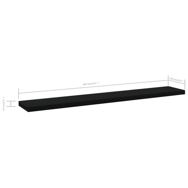 vidaXL Bookshelf Boards 8 pcs Black 60x10x1.5 cm Engineered Wood