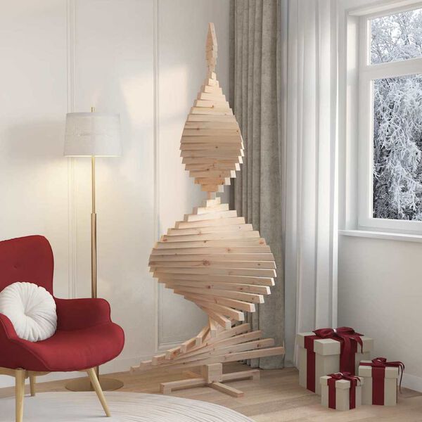 vidaXL Christmas Trees with Stand Natural 210 cm Solid pine wood